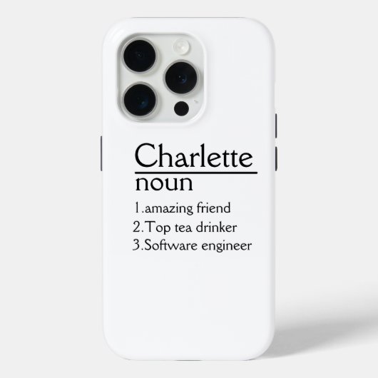 名前パーソナライズされた定義iPhone 15 proケース Case-Mate iPhoneケース (裏面)