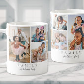 名前パーソナライズされた家族の写真のコラージュ コーヒーマグカップ