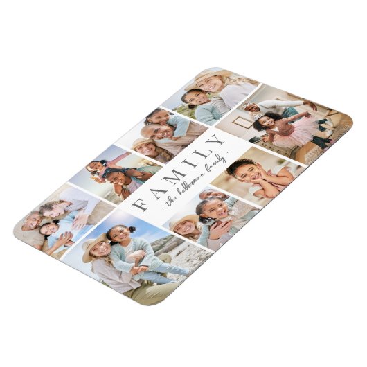 名前パーソナライズされた家族の写真のコラージュ マグネット (左側)