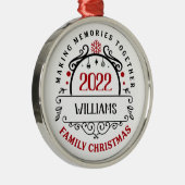 名前パーソナライズされた家族クリスマス記念 メタルオーナメント (右)