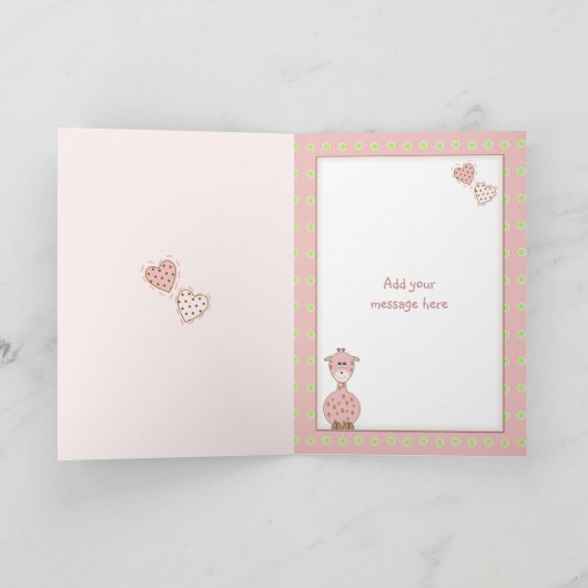 名前パーソナライズされた年齢小さな女の子誕生日 カード (内部)