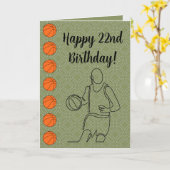 名前パーソナライズされた年齢気持ちスポーツバスケットボール カード (黄色い花)