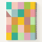 名前パーソナライズされた幾何学的パッチワーク春緑 ノートブック (裏面)