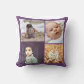 名前パーソナライズされた引用文と写真 クッション (正面)