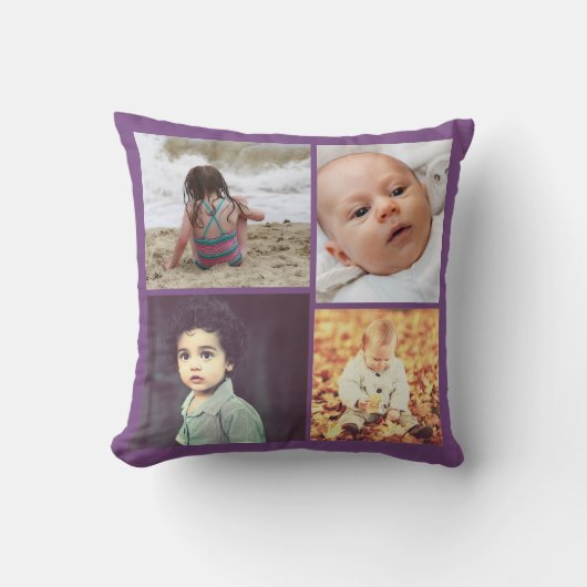 名前パーソナライズされた引用文と写真 クッション (正面)