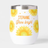 名前パーソナライズされた引用文ひまわりやる気を起こさせる (背面)