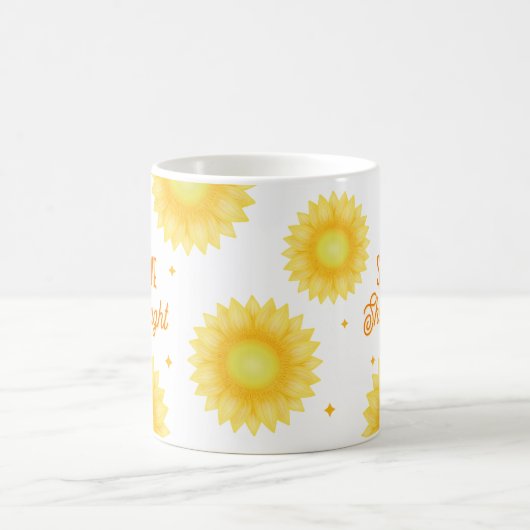 名前パーソナライズされた引用文ひまわりやる気を起こさせる コーヒーマグカップ (中央)