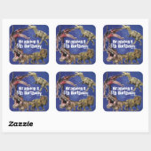 名前パーソナライズされた恐竜ボーイズ誕生日パーティー スクエアシール (シート)