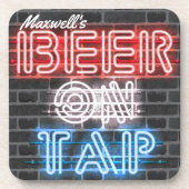 名前パーソナライズされた愛国的なビールの看板Brewery Pub コースター (正面)