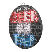 名前パーソナライズされた愛国的なビールの看板Brewery Pub ダーツボード (正面右)