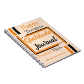 名前パーソナライズされた感謝ジャーナルorange black ノートブック (右側)