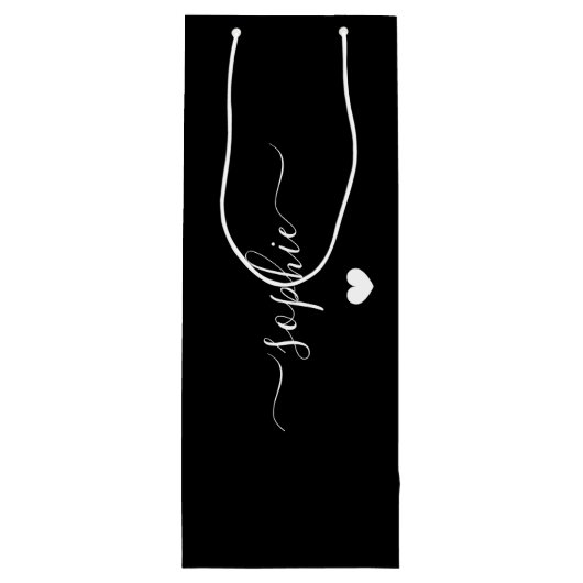 名前パーソナライズされた抱き枕、誕生日抱き枕、 ワインギフトバッグ (裏面)