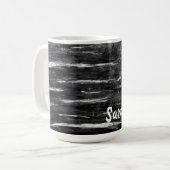 名前パーソナライズされた抽象芸術花 コーヒーマグカップ (正面左)