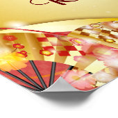 名前パーソナライズされた文字ピンク金ゴールドフローラ抽象芸術 ポスター (角)