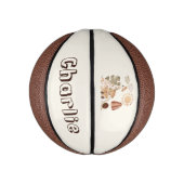 名前パーソナライズされた文字ボホウッドランドジャングルアニマル ミニバスケットボール (縦)