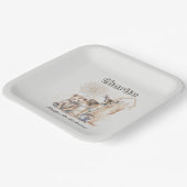 名前パーソナライズされた文字ボホウッドランドフォレストアニマル ペーパープレート (傾斜あり)