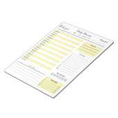 名前パーソナライズされた日ミニマルプランナーメモ帳 ノートパッド (アングル)