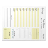 名前パーソナライズされた日ミニマルプランナーメモ帳 ノートパッド (正面)