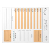 名前パーソナライズされた日ミニマルプランナー ノートパッド (正面)