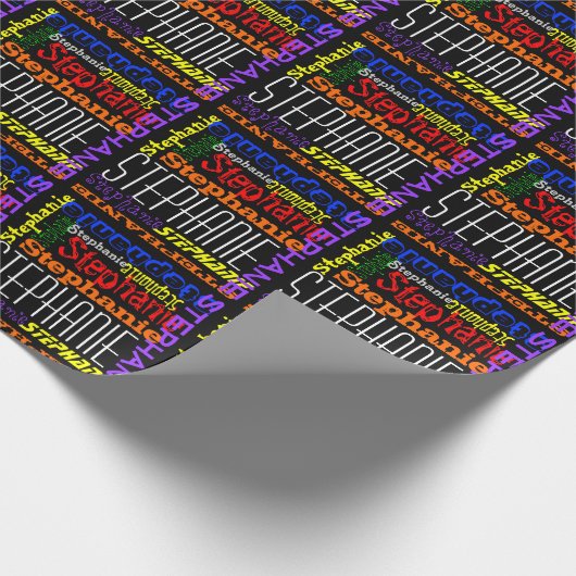 名前パーソナライズされた明るいギフトカラフルラップ ラッピングペーパー (角)