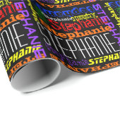 名前パーソナライズされた明るいギフトカラフルラップ ラッピングペーパー (ロールコーナー)