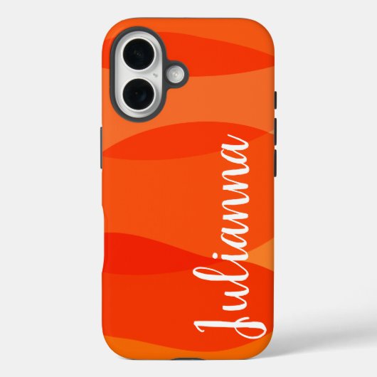 名前パーソナライズされた明鮮やか赤オレンジ Case-Mate iPhoneケース (裏面)