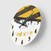 名前パーソナライズされた時計バイオハザード警告テープ ラウンド壁時計 (傾斜)