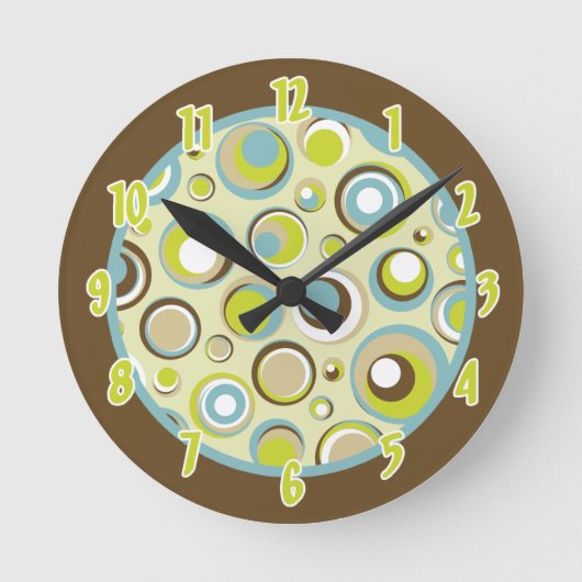 名前パーソナライズされた時計1970のレトロ円 ラウンド壁時計 (正面)
