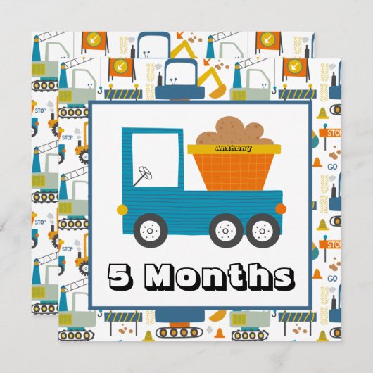 名前パーソナライズされた月次マイルストーンマーカーInvita 招待状 (正面/裏面)