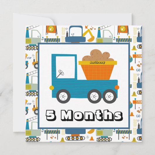 名前パーソナライズされた月次マイルストーンマーカーInvita 招待状 (正面)