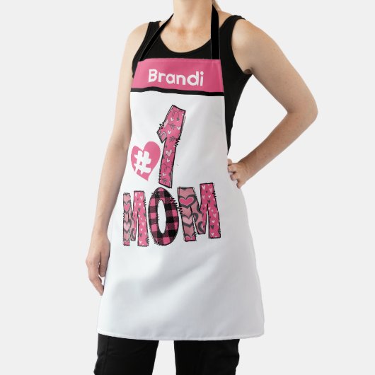 名前パーソナライズされた母ナンバーワンシェフベイカーギフト エプロン (インサイチュ)