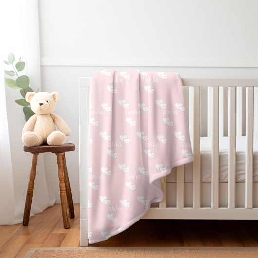 名前パーソナライズされた毛布ベビーギフト娘ギフト シェルパブランケット