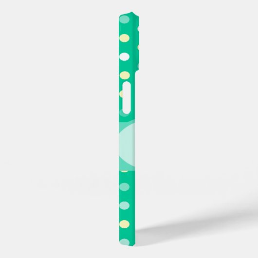 名前パーソナライズされた水玉模様緑の電話ケース Case-Mate iPhoneケース (裏面 / 右)