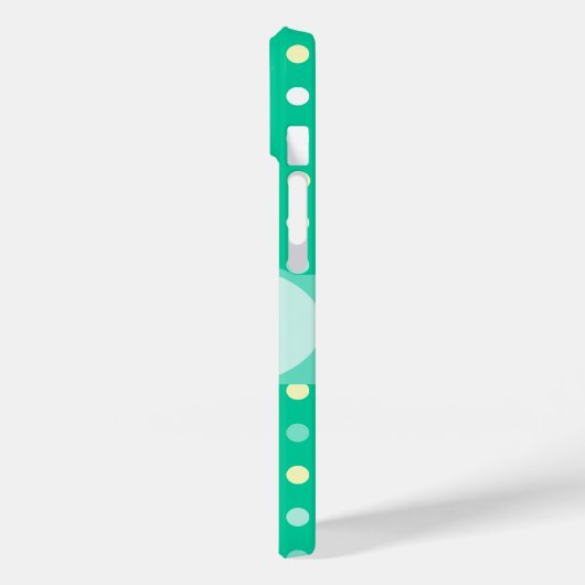 名前パーソナライズされた水玉模様緑の電話ケース Case-Mate iPhoneケース (裏面 / 左)