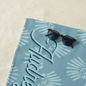 名前パーソナライズされた沿岸シェルパターン ビーチタオル (インサイチュ)