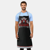 名前パーソナライズされた消防士ヘルメット消防救助隊 エプロン (着用した状態)