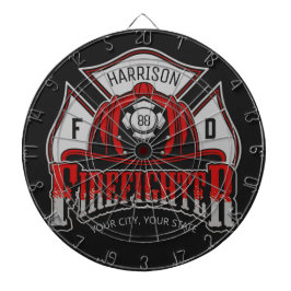 名前パーソナライズされた消防士ヘルメット消防救助隊 ダーツボード