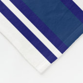 名前パーソナライズされた湖の矢印マップNavy Blue フリースブランケット (角)