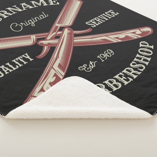 名前パーソナライズされた理容師ストレートカミソリ床屋 シェルパブランケット (3/4)