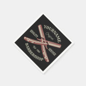 名前パーソナライズされた理容師ストレートカミソリ床屋 スタンダードカクテルナプキン (角)