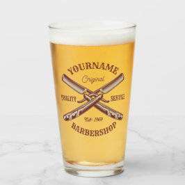 名前パーソナライズされた理容師ストレートカミソリ床屋 タンブラーグラス