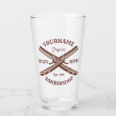 名前パーソナライズされた理容師ストレートカミソリ床屋 タンブラーグラス (正面)