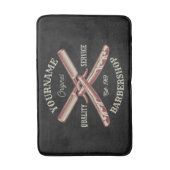 名前パーソナライズされた理容師ストレートカミソリ床屋 バスマット (正面縦)