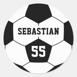名前パーソナライズされた番号サッカーボール ラウンドシール