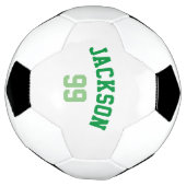 名前パーソナライズされた番号ミニマル緑 サッカーボール (回転)