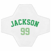 名前パーソナライズされた番号ミニマル緑 サッカーボール (フラット)