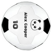 名前パーソナライズされた番号笑顔パンダ サッカーボール (回転)