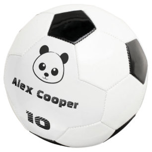 名前パーソナライズされた番号笑顔パンダ サッカーボール