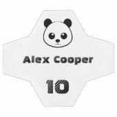 名前パーソナライズされた番号笑顔パンダ サッカーボール (フラット)