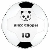 名前パーソナライズされた番号笑顔パンダ サッカーボール (正面)